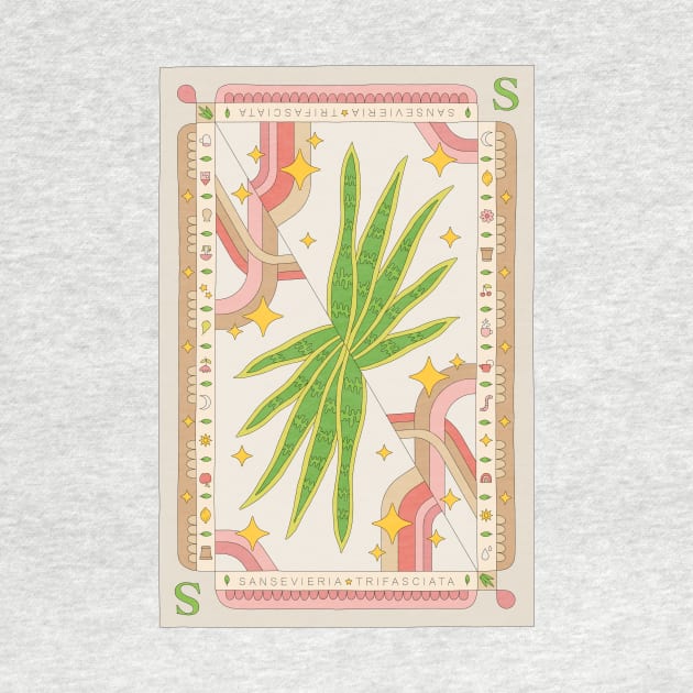 Sansevieria Trifasciata Snake Plant Illustration with Playing Card Design for Plant Mom Plant Daddy by annagrunduls